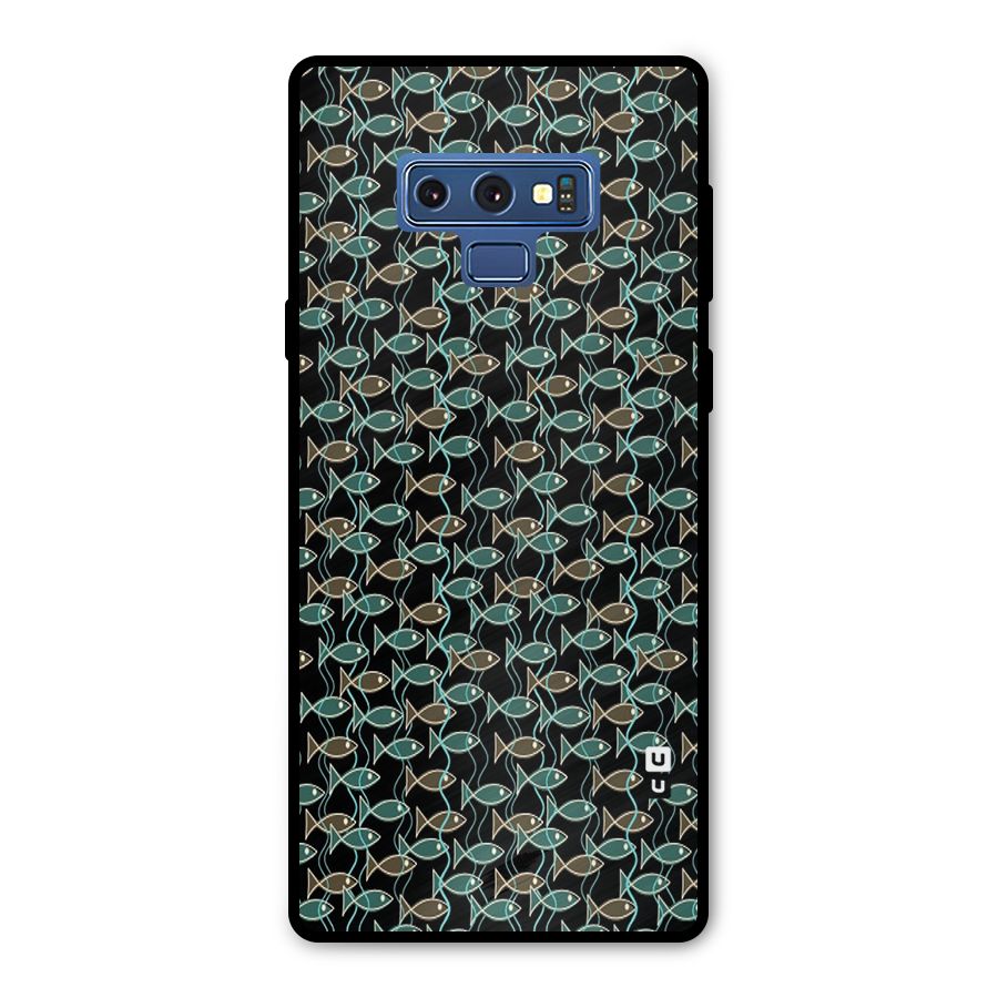 Animated Fishes Art Pattern Metal Back Case for Galaxy Note 9