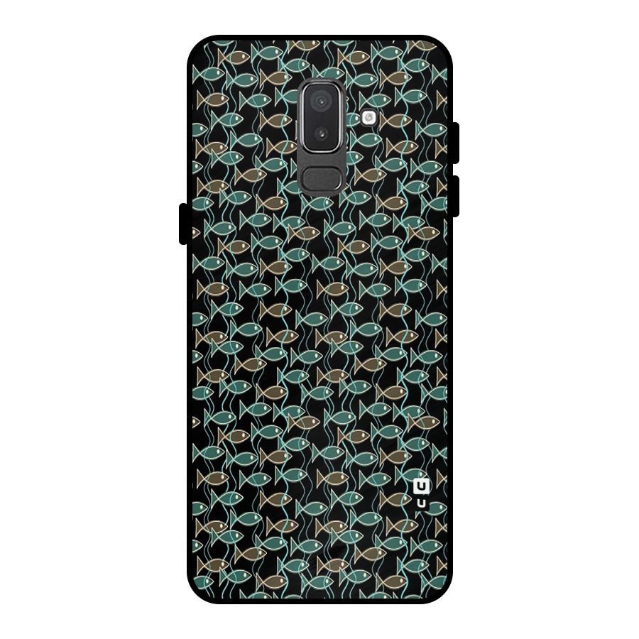 Animated Fishes Art Pattern Metal Back Case for Galaxy On8 (2018)