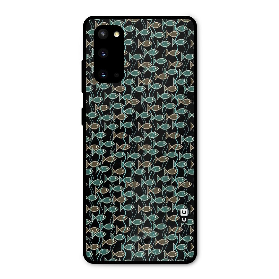 Animated Fishes Art Pattern Metal Back Case for Galaxy S20