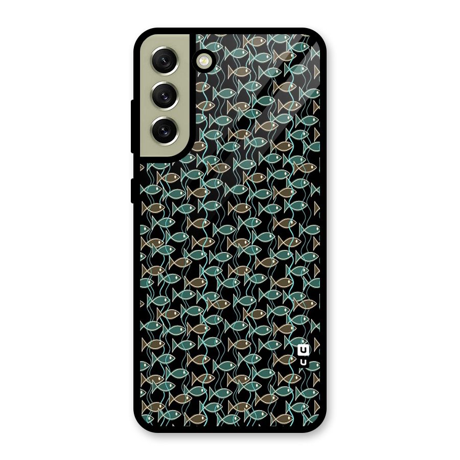 Animated Fishes Art Pattern Metal Back Case for Galaxy S21 FE 5G (2023)