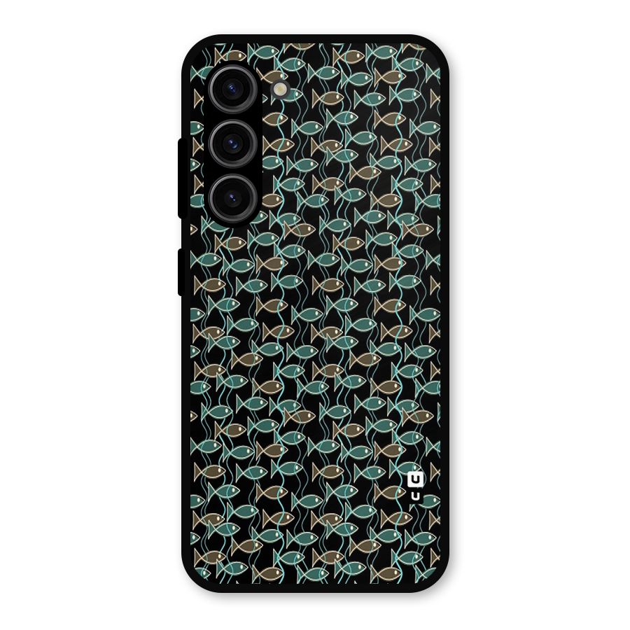 Animated Fishes Art Pattern Metal Back Case for Galaxy S23
