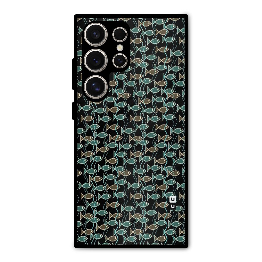 Animated Fishes Art Pattern Metal Back Case for Galaxy S24 Ultra