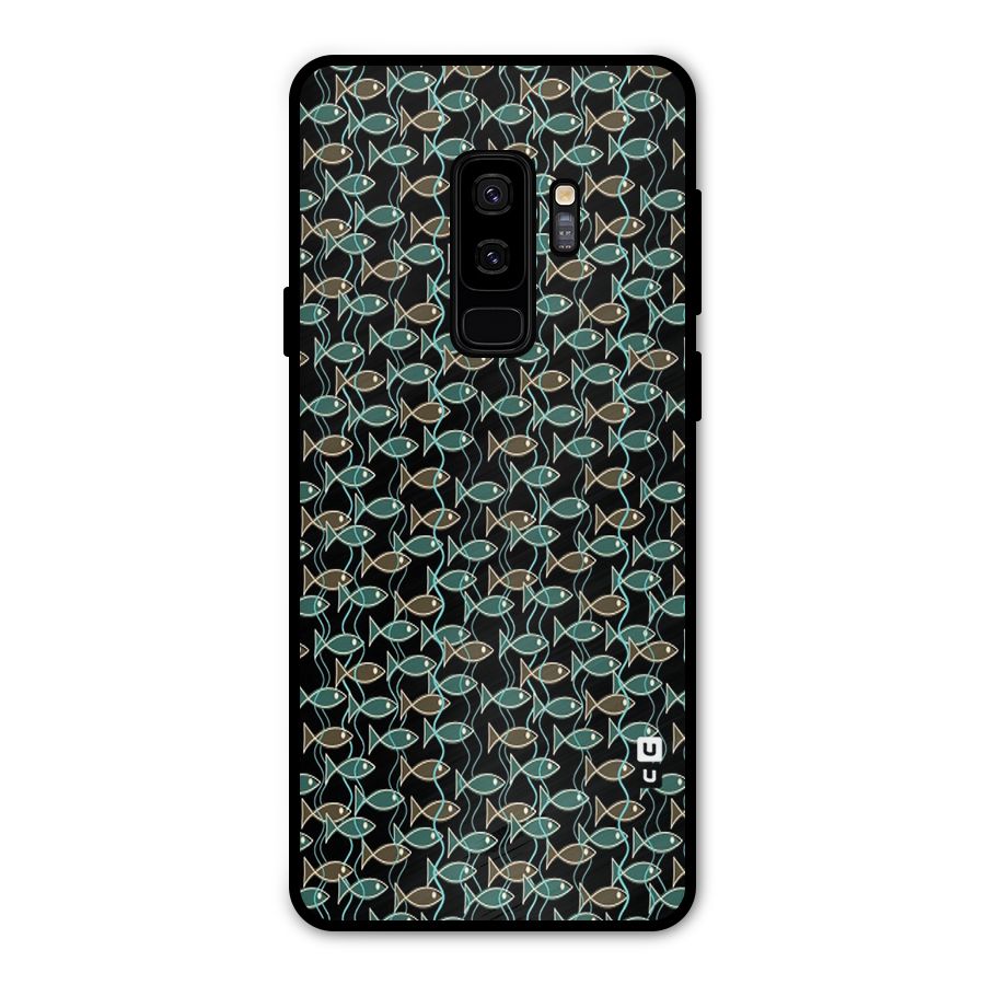Animated Fishes Art Pattern Metal Back Case for Galaxy S9 Plus