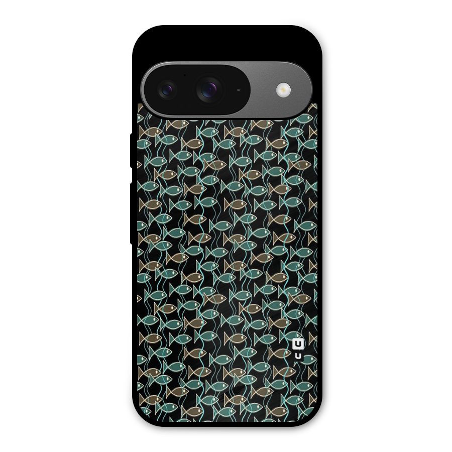 Animated Fishes Art Pattern Metal Back Case for Google Pixel 9