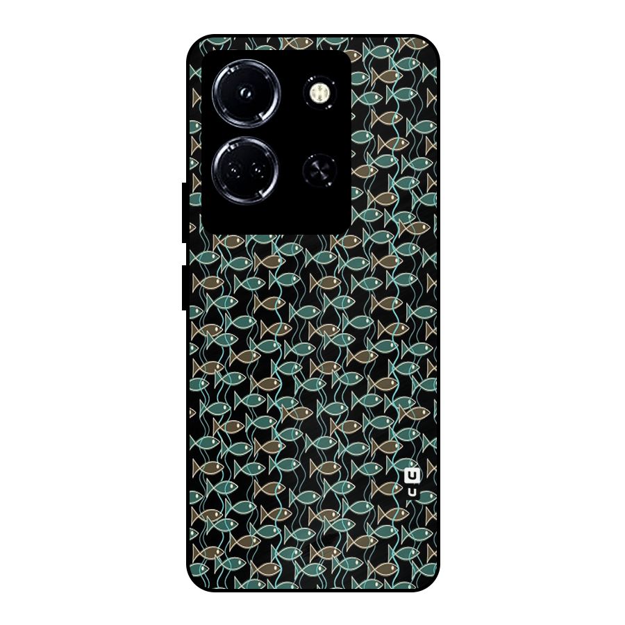 Animated Fishes Art Pattern Metal Back Case for Infinix Note 30 5G