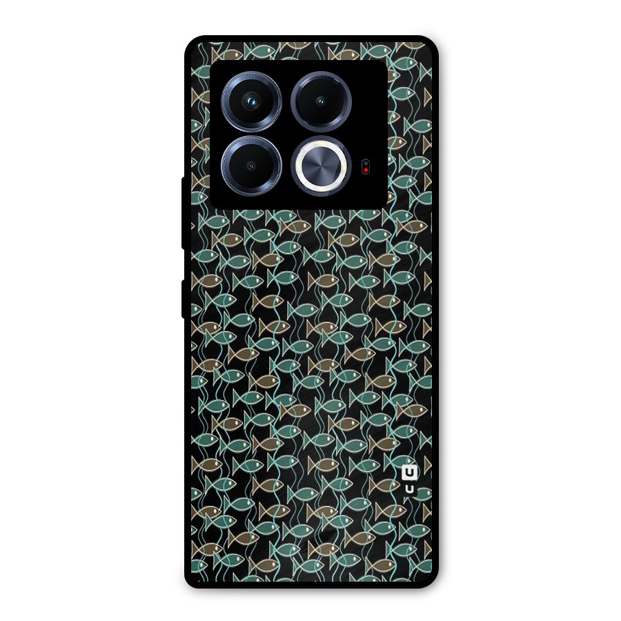 Animated Fishes Art Pattern Metal Back Case for Infinix Note 40 5G