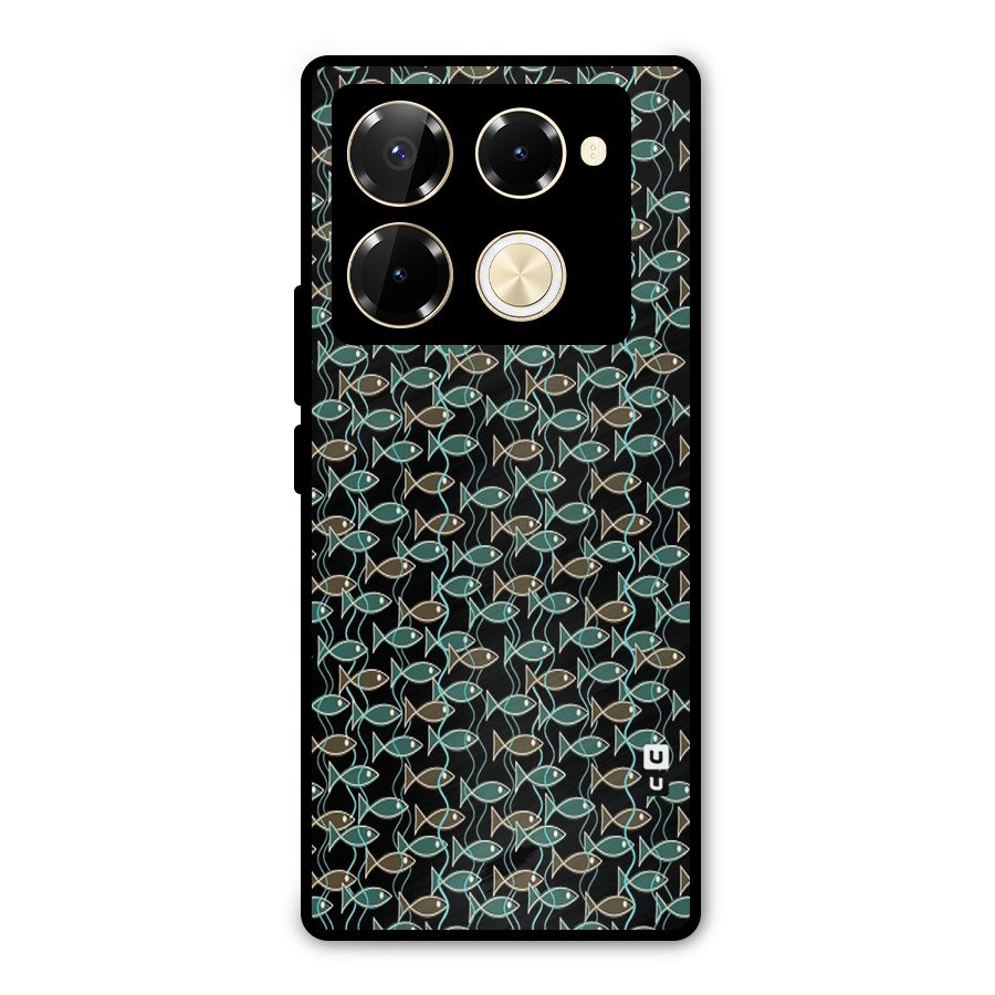 Animated Fishes Art Pattern Metal Back Case for Infinix Note 40 Pro Plus