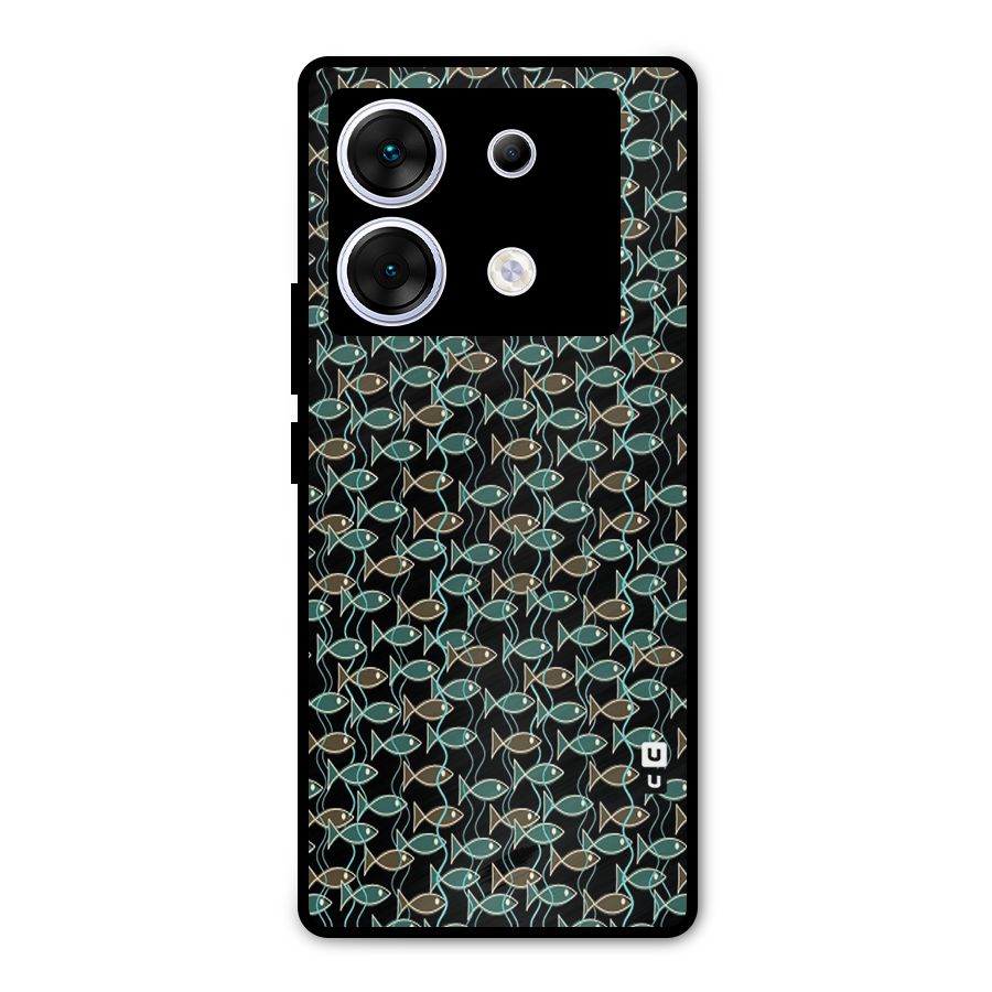 Animated Fishes Art Pattern Metal Back Case for Infinix Zero 30 5G