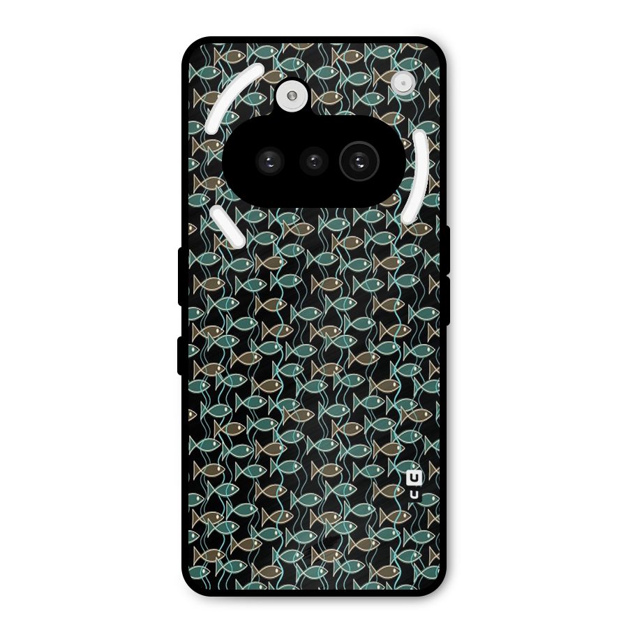 Animated Fishes Art Pattern Metal Back Case for Nothing Phone 3a