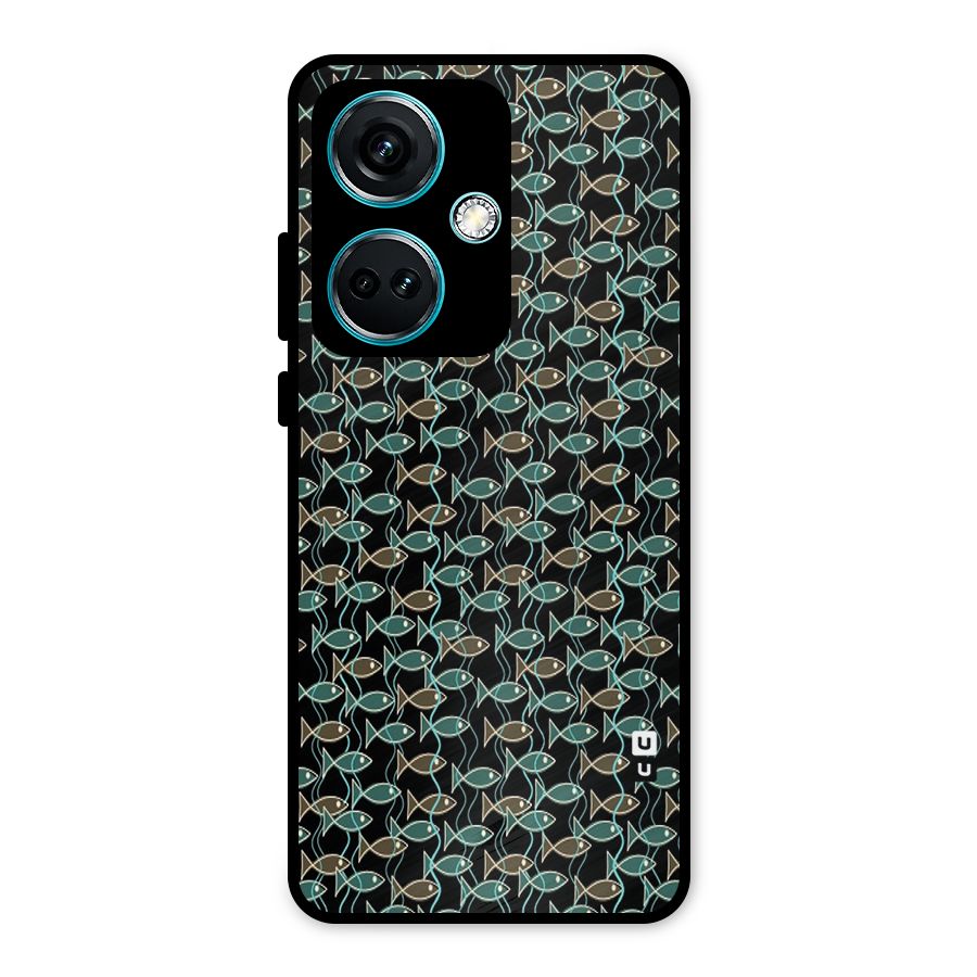 Animated Fishes Art Pattern Metal Back Case for OnePlus Nord CE 3 5G