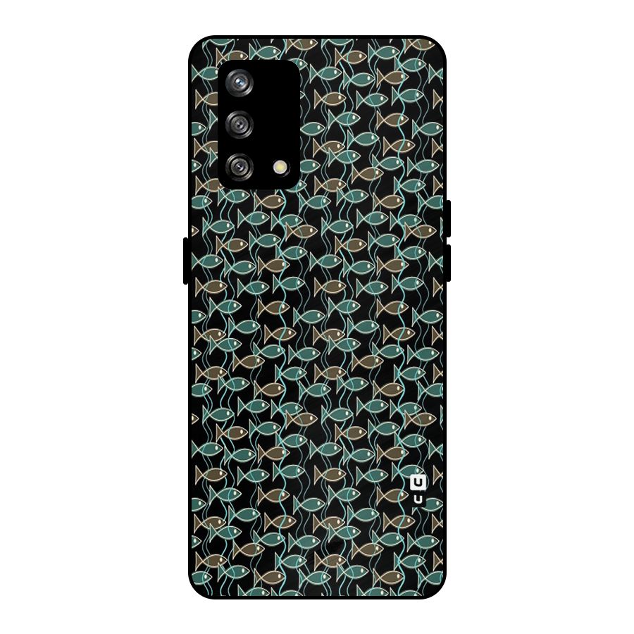 Animated Fishes Art Pattern Metal Back Case for Oppo F19