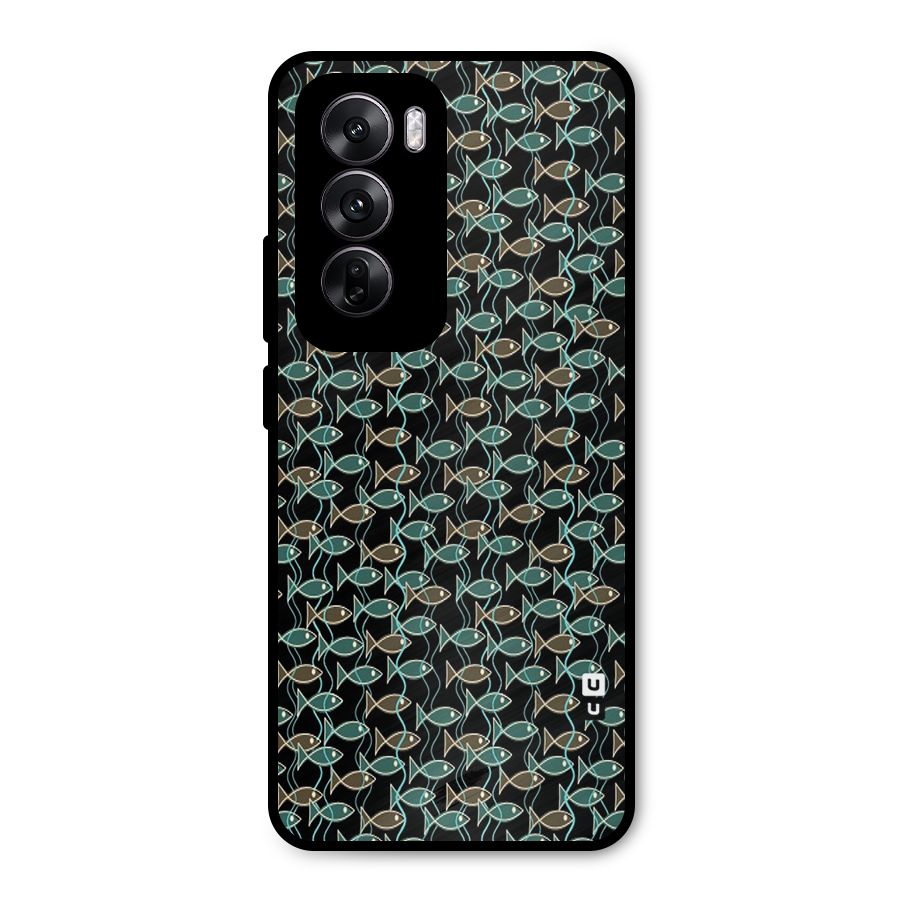 Animated Fishes Art Pattern Metal Back Case for Oppo Reno12