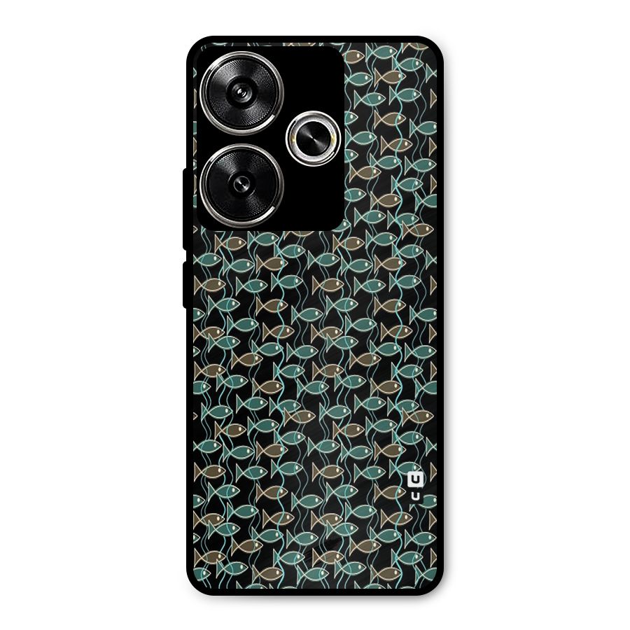 Animated Fishes Art Pattern Metal Back Case for Poco F6