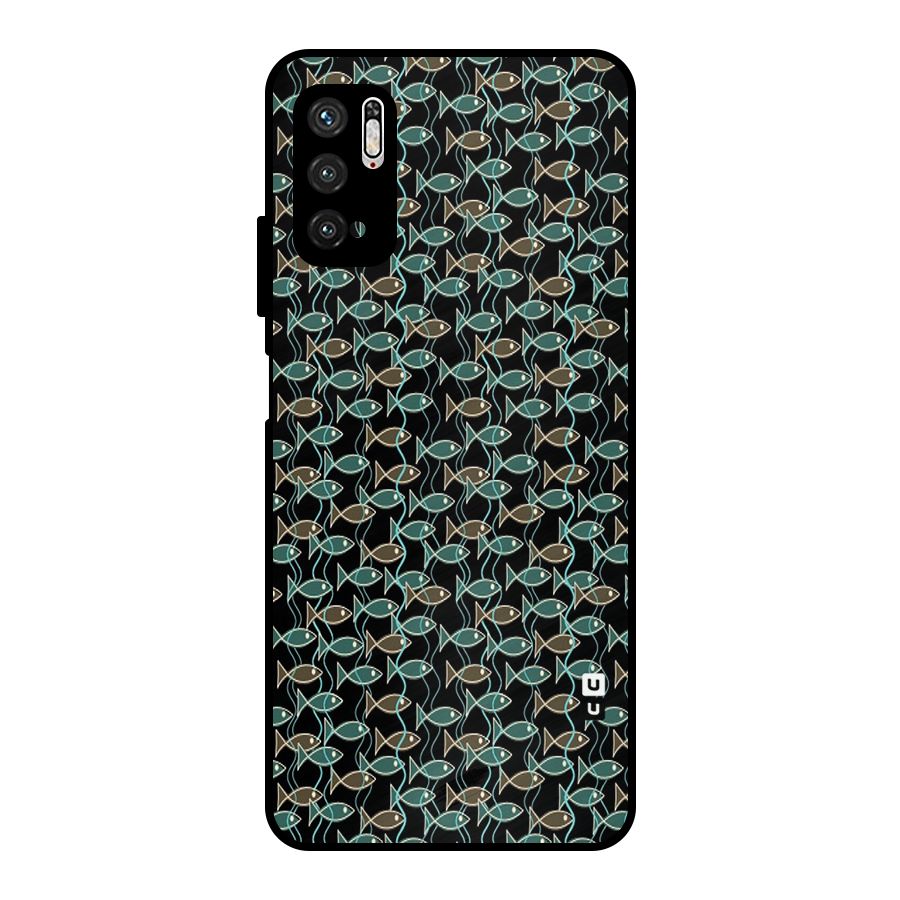 Animated Fishes Art Pattern Metal Back Case for Poco M3 Pro 5G