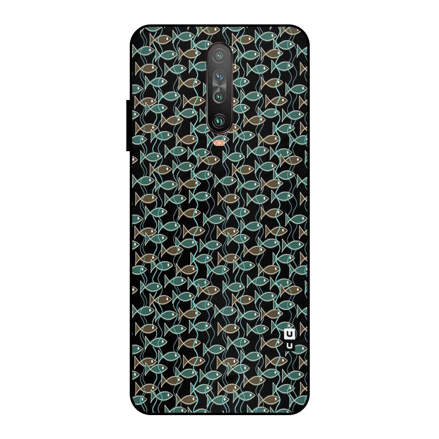 Animated Fishes Art Pattern Metal Back Case for Poco X2