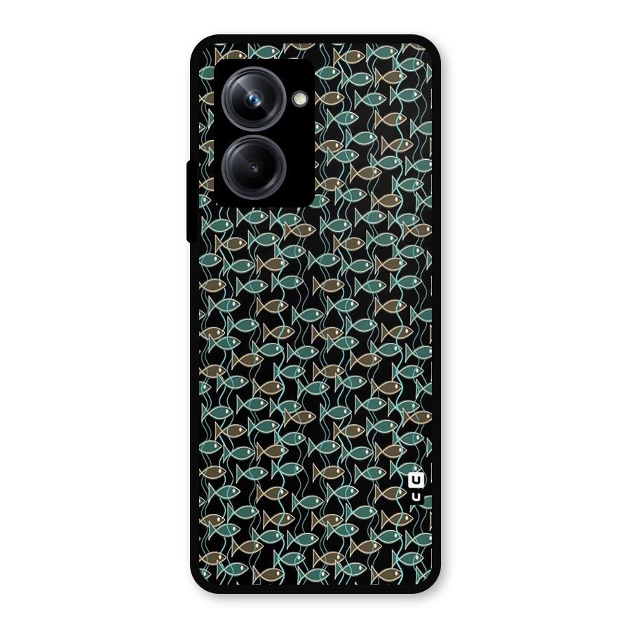 Animated Fishes Art Pattern Metal Back Case for Realme 10 Pro