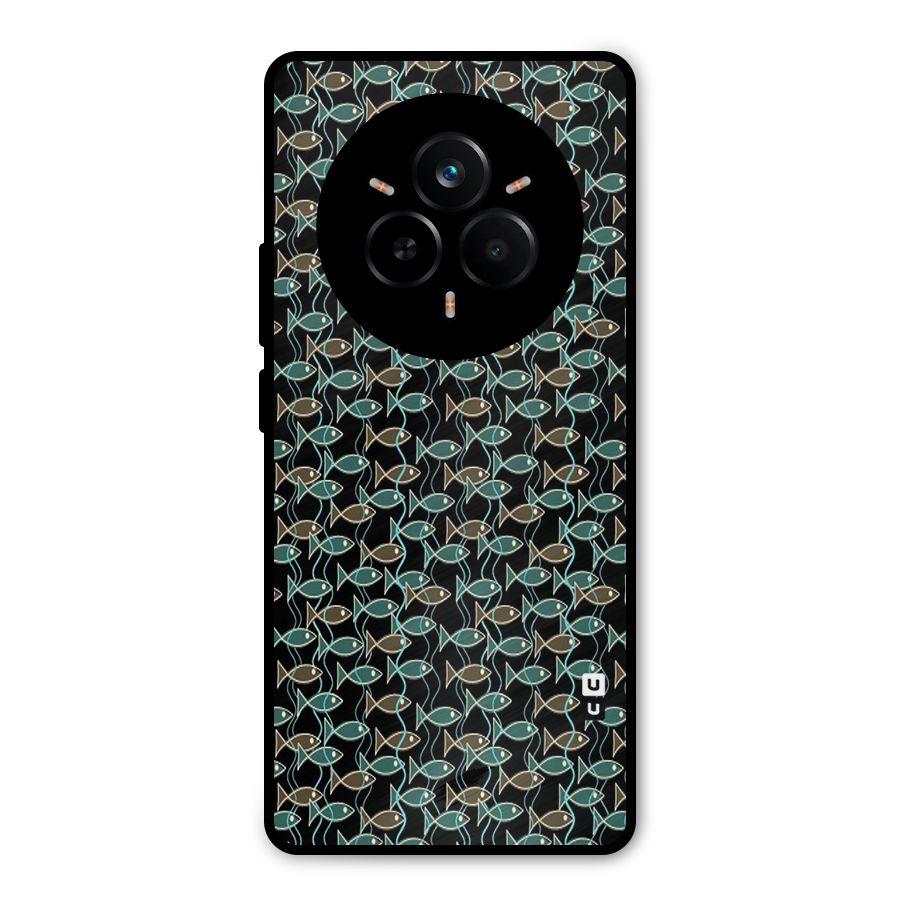 Animated Fishes Art Pattern Metal Back Case for Realme 14 Pro