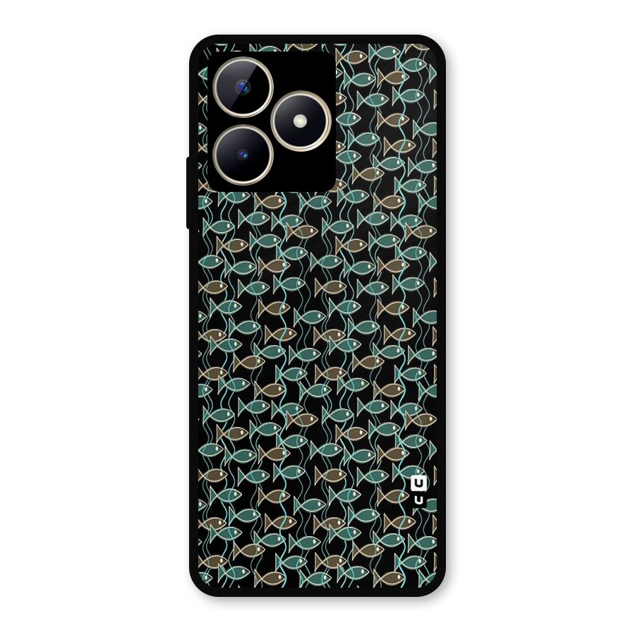 Animated Fishes Art Pattern Metal Back Case for Realme C53