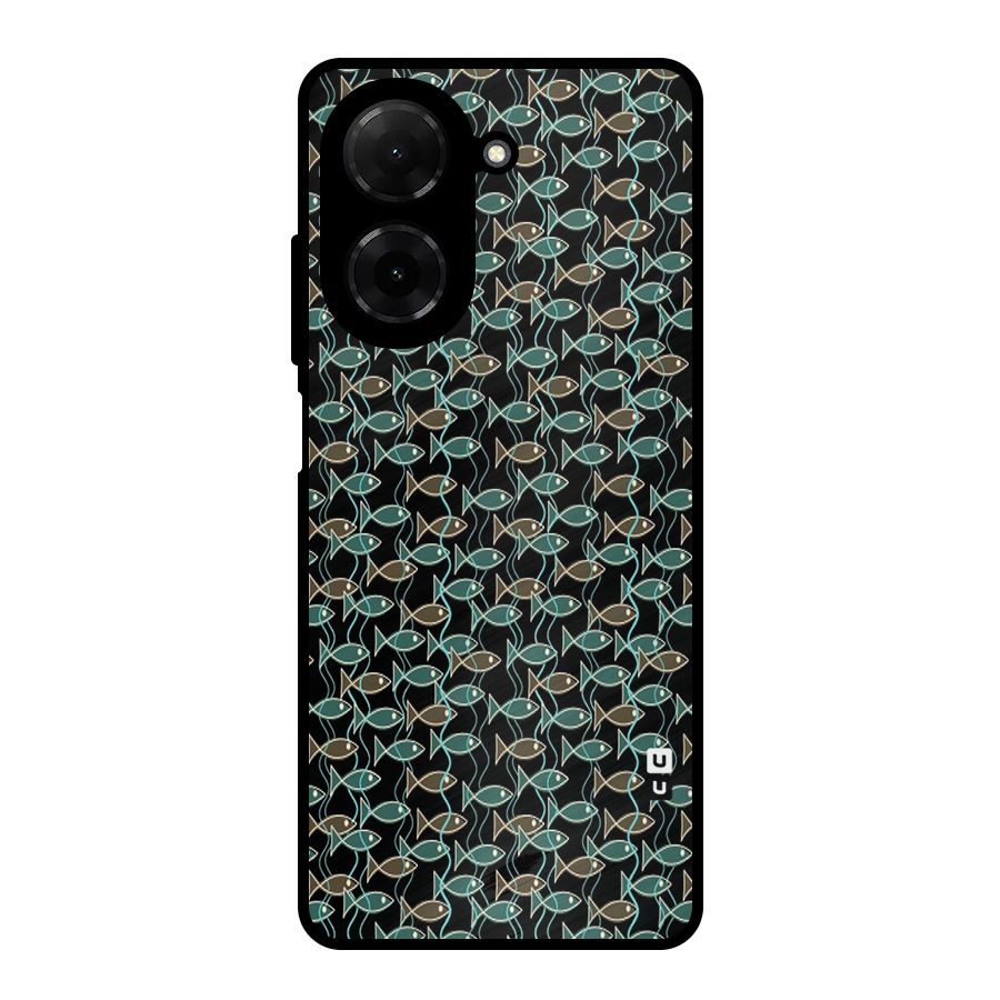 Animated Fishes Art Pattern Metal Back Case for Redmi A5 4G