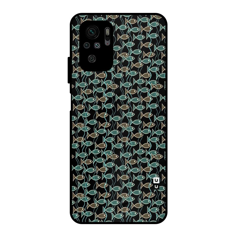 Animated Fishes Art Pattern Metal Back Case for Redmi Note 10S