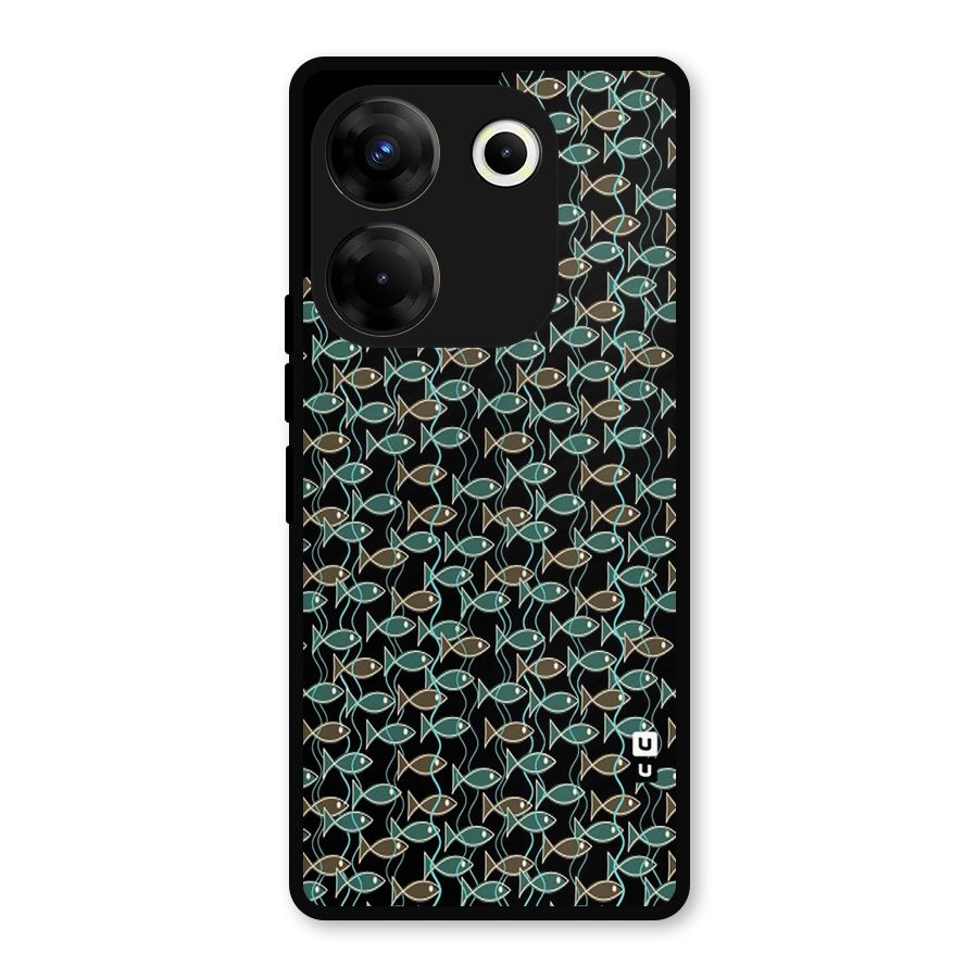 Animated Fishes Art Pattern Metal Back Case for Tecno Camon 20