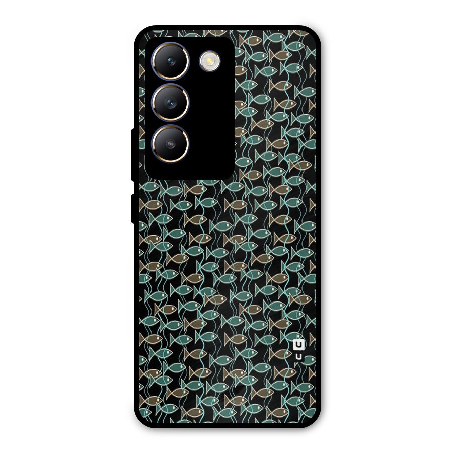Animated Fishes Art Pattern Metal Back Case for Vivo T3 5G