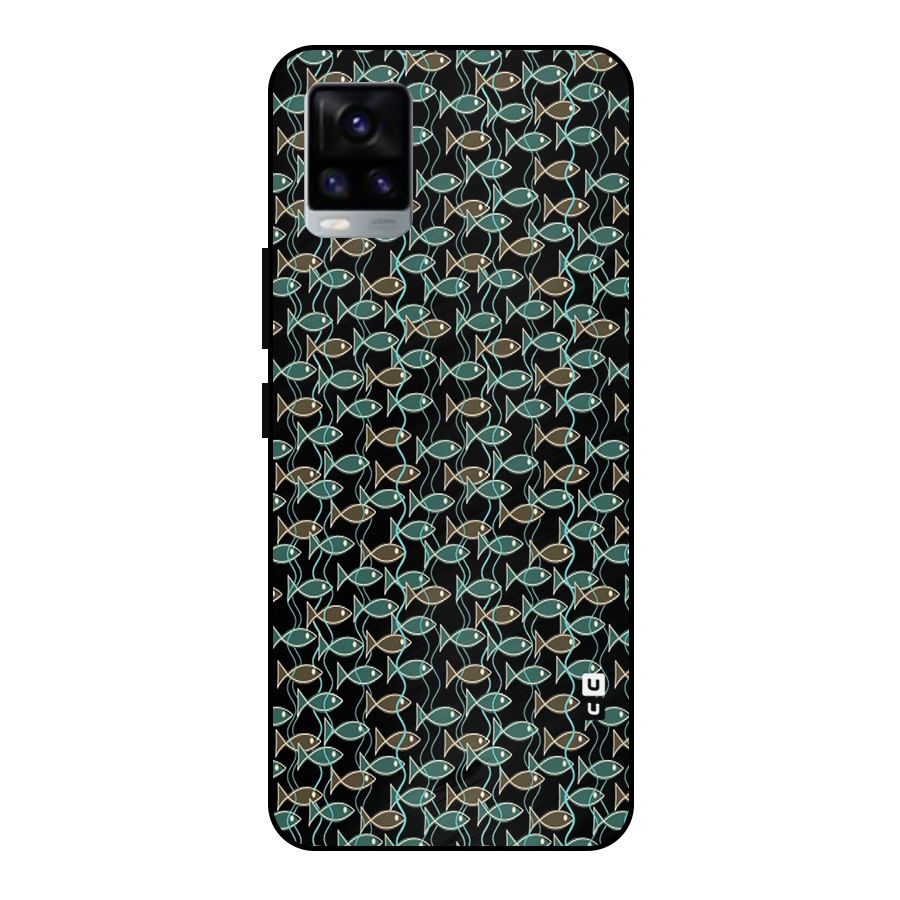 Animated Fishes Art Pattern Metal Back Case for Vivo V20 2021