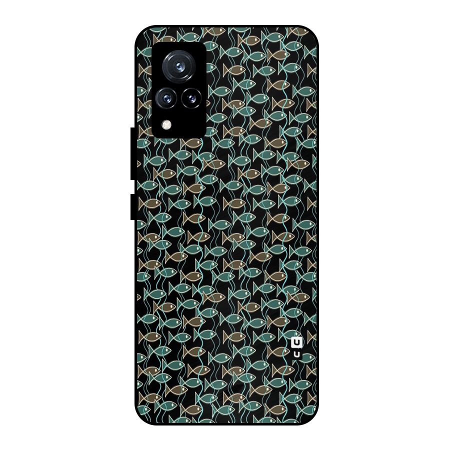 Animated Fishes Art Pattern Metal Back Case for Vivo V21 5G