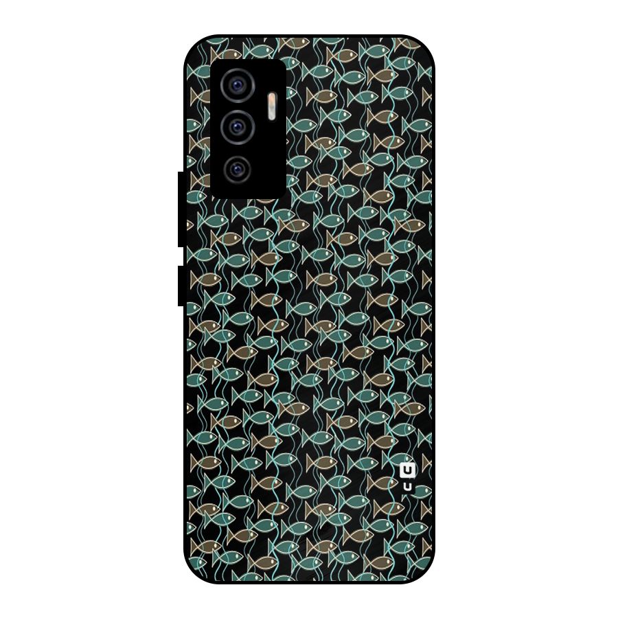 Animated Fishes Art Pattern Metal Back Case for Vivo V23e