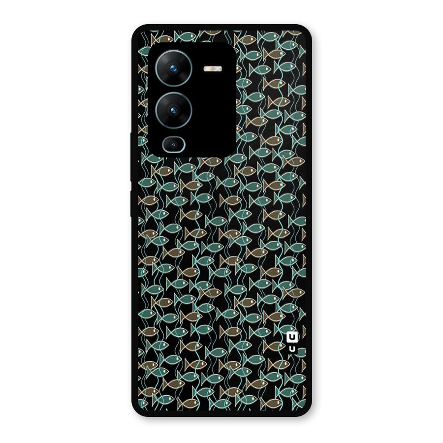 Animated Fishes Art Pattern Metal Back Case for Vivo V25 Pro
