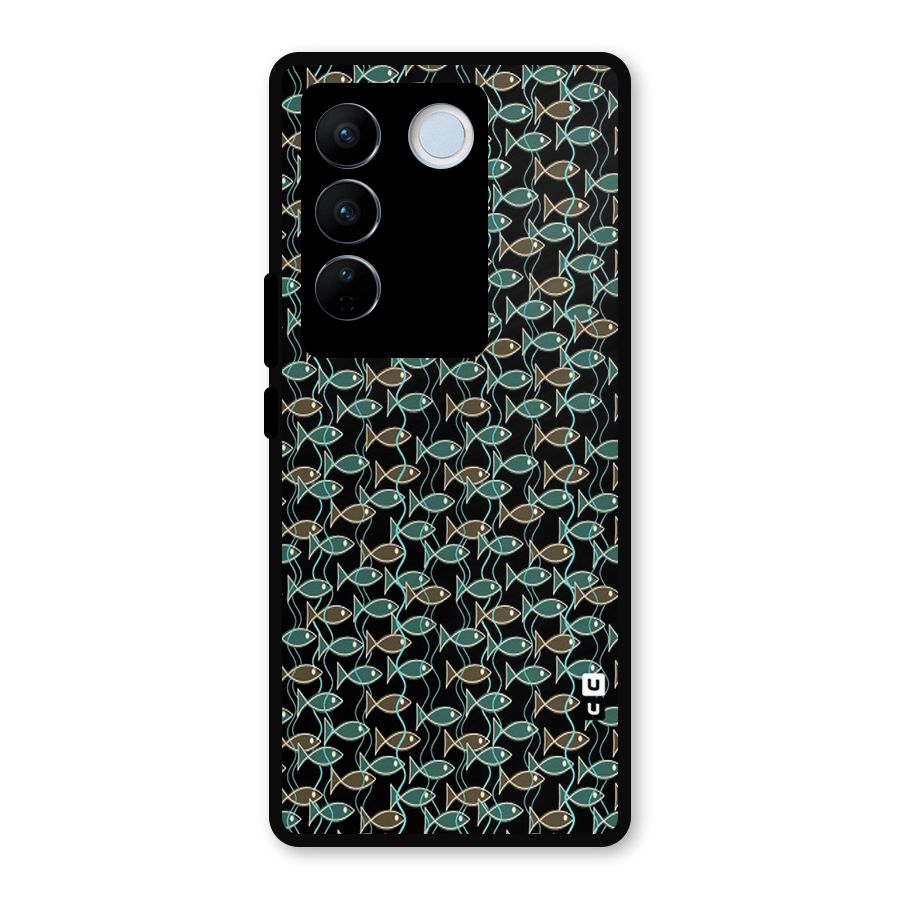 Animated Fishes Art Pattern Metal Back Case for Vivo V27 Pro