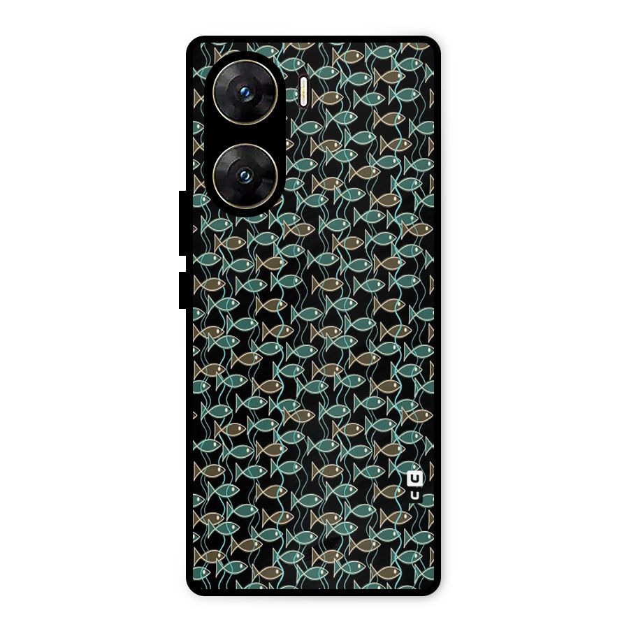 Animated Fishes Art Pattern Metal Back Case for Vivo V29e