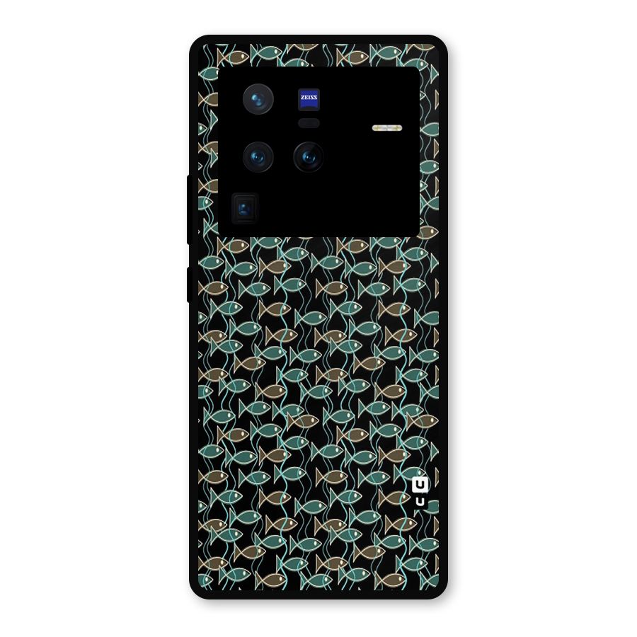 Animated Fishes Art Pattern Metal Back Case for Vivo X80 Pro