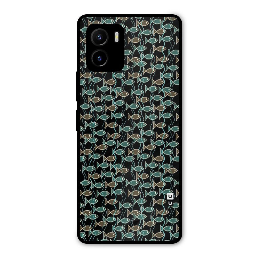 Animated Fishes Art Pattern Metal Back Case for Vivo Y15s