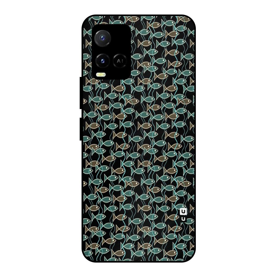 Animated Fishes Art Pattern Metal Back Case for Vivo Y21