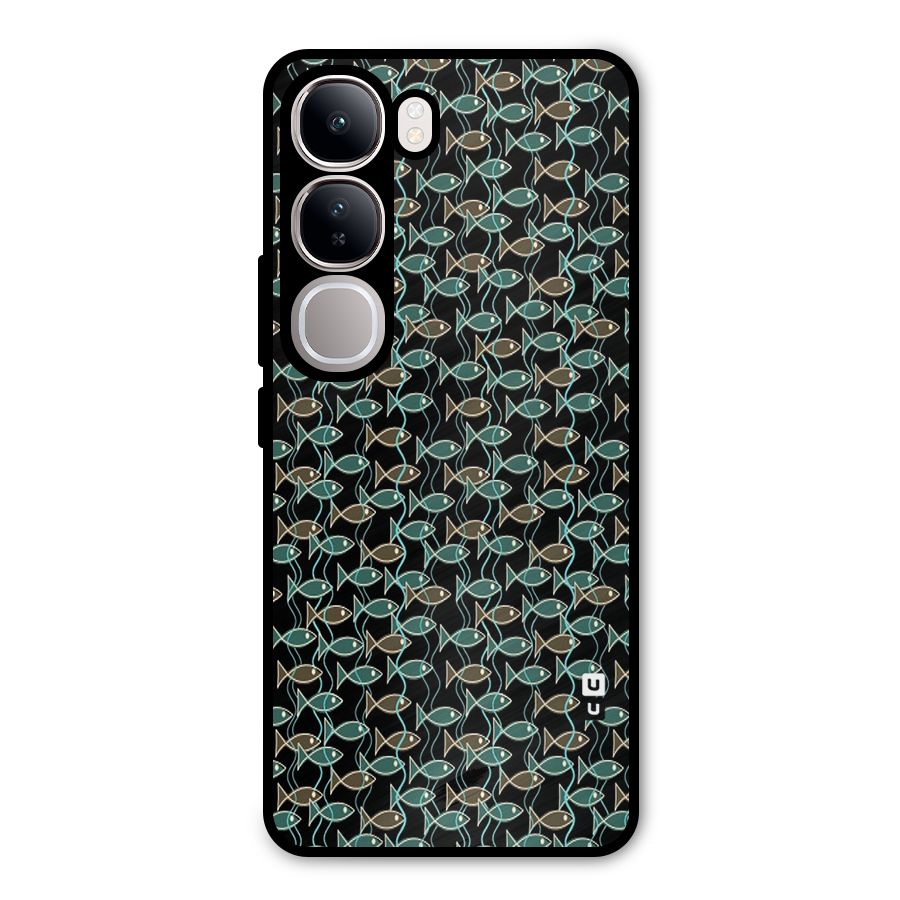 Animated Fishes Art Pattern Metal Back Case for Vivo Y300