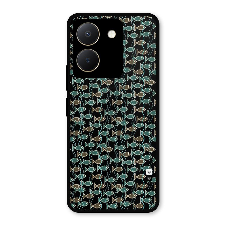 Animated Fishes Art Pattern Metal Back Case for Vivo Y36
