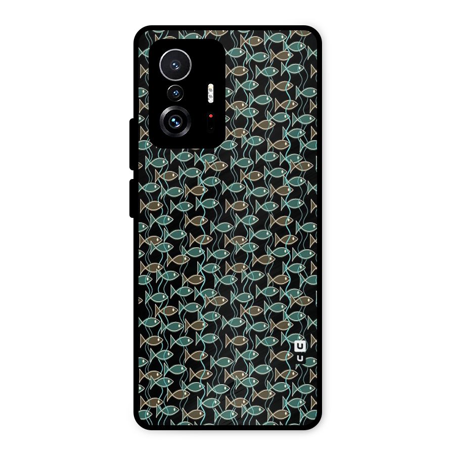 Animated Fishes Art Pattern Metal Back Case for Xiaomi 11T Pro