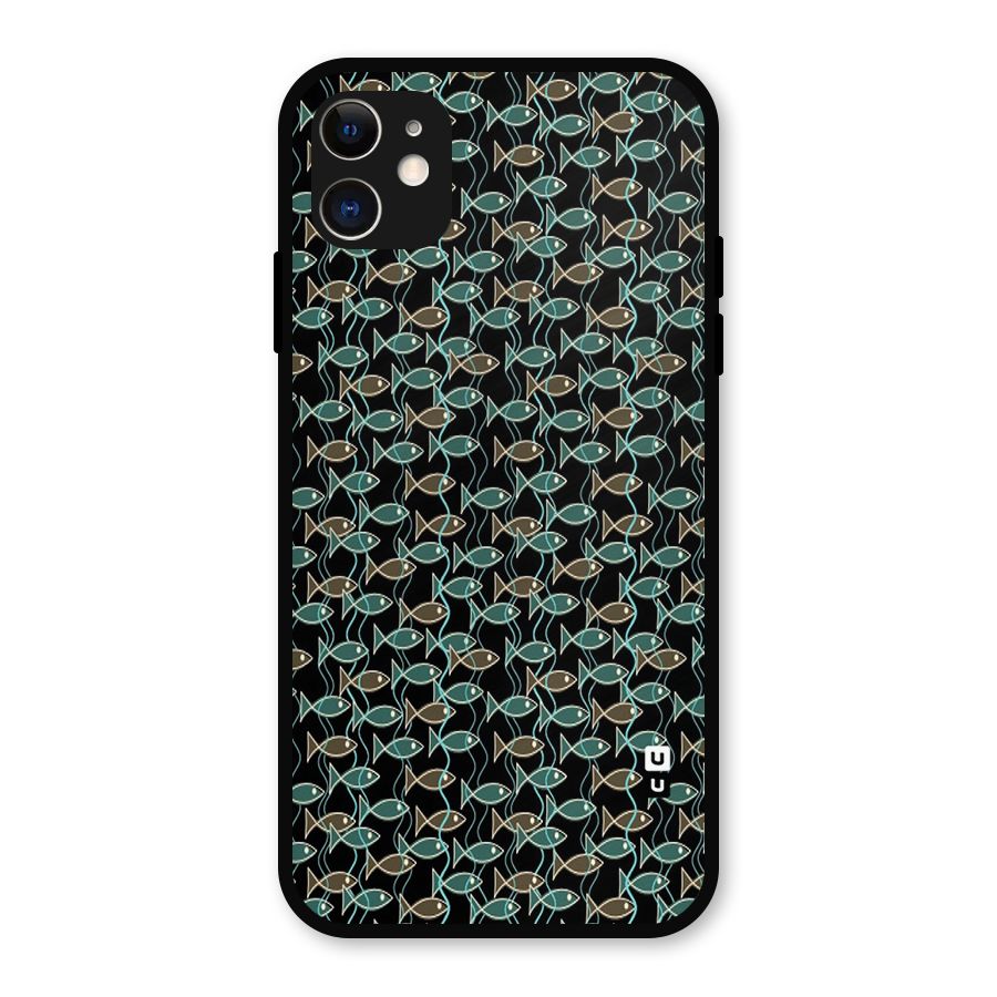 Animated Fishes Art Pattern Metal Back Case for iPhone 11
