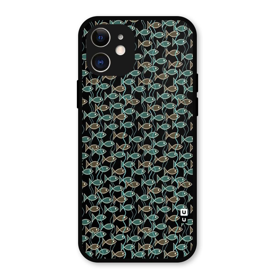 Animated Fishes Art Pattern Metal Back Case for iPhone 12