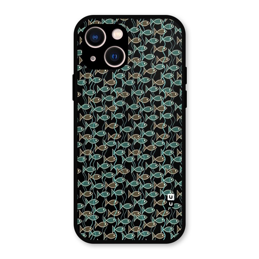 Animated Fishes Art Pattern Metal Back Case for iPhone 13