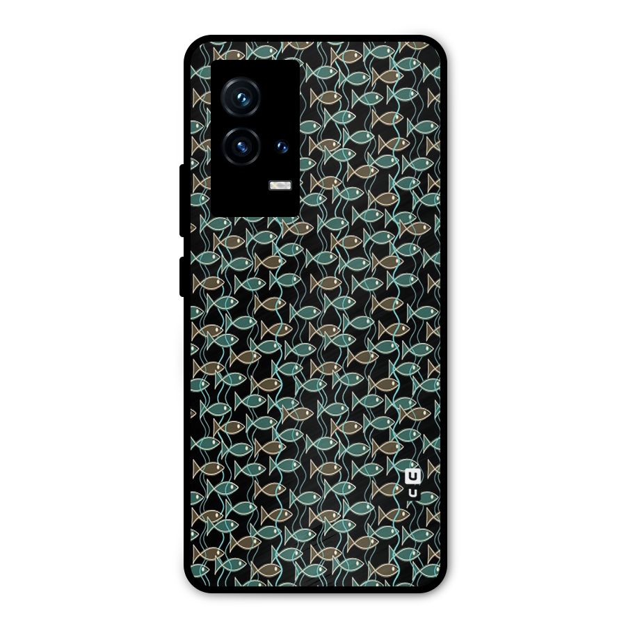 Animated Fishes Art Pattern Metal Back Case for iQOO 9 5G