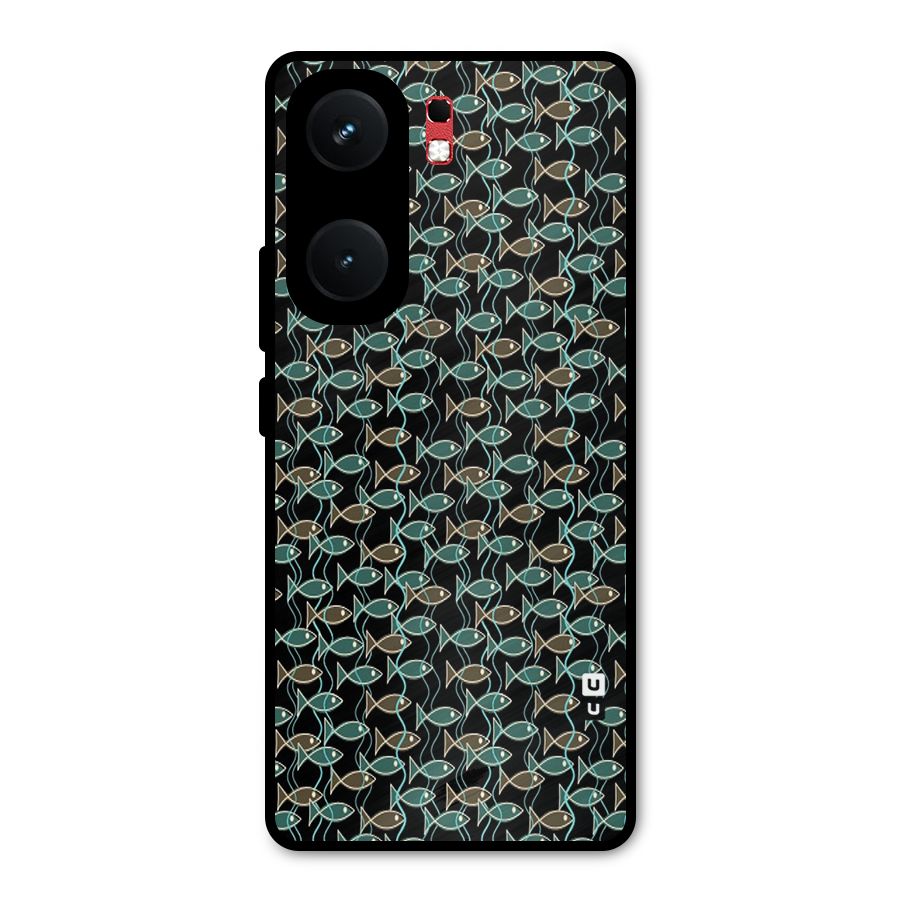 Animated Fishes Art Pattern Metal Back Case for iQOO Neo 9 Pro
