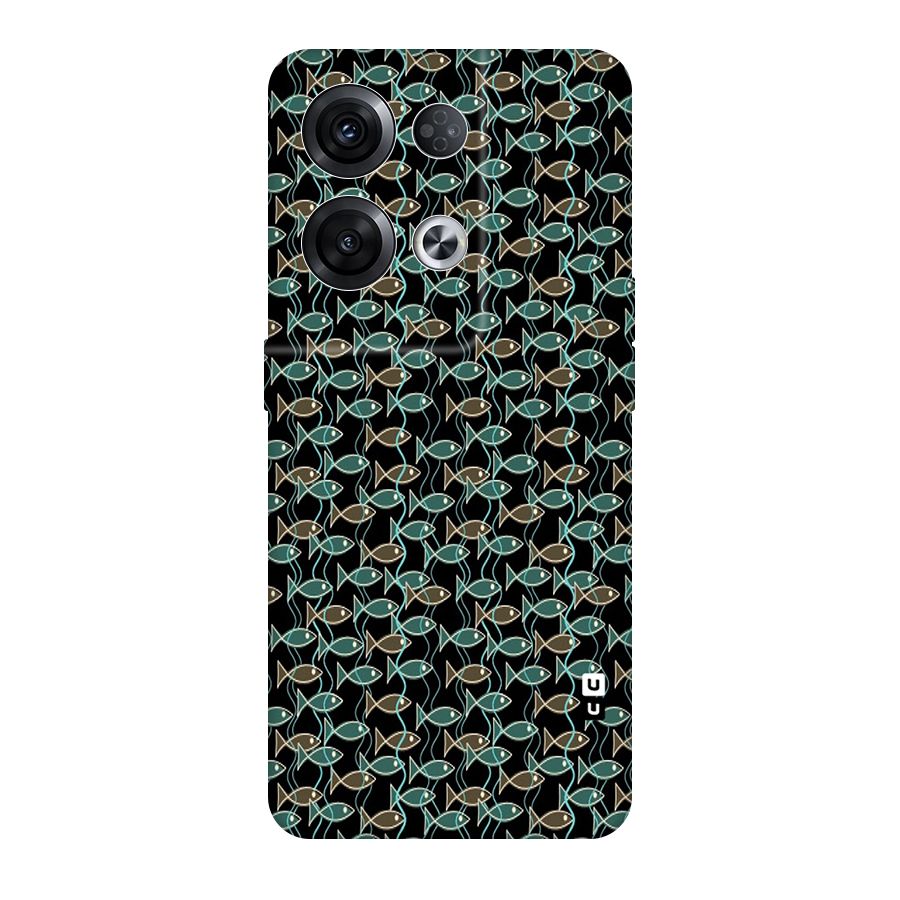 Animated Fishes Art Pattern Original Polycarbonate Back Case for Oppo Reno8 Pro 5G