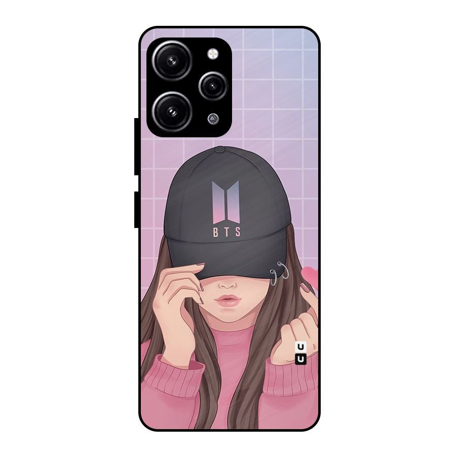 Anime Beautiful BTS Girl Glass Back Case for Redmi 12 4G