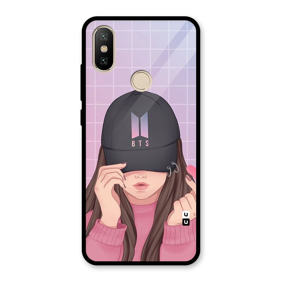Anime Beautiful BTS Girl Glass Back Case for Redmi A2