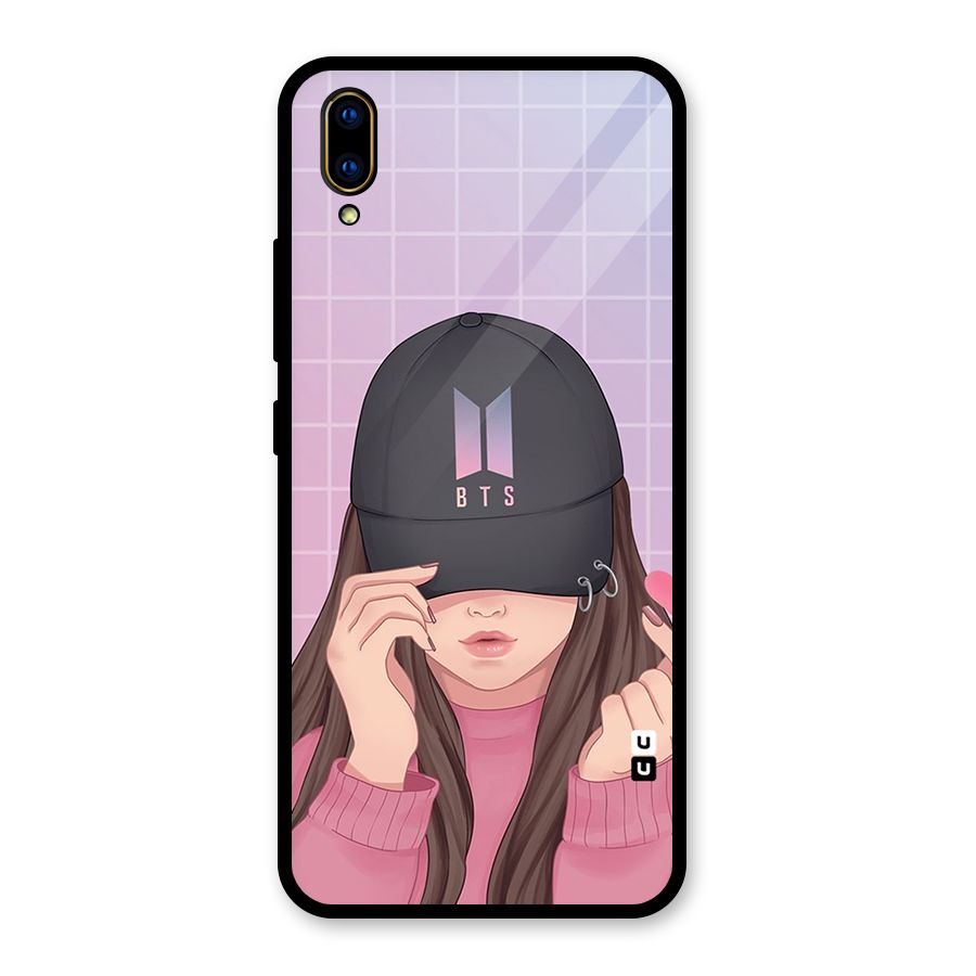 Anime Beautiful BTS Girl Glass Back Case for Vivo V11 Pro