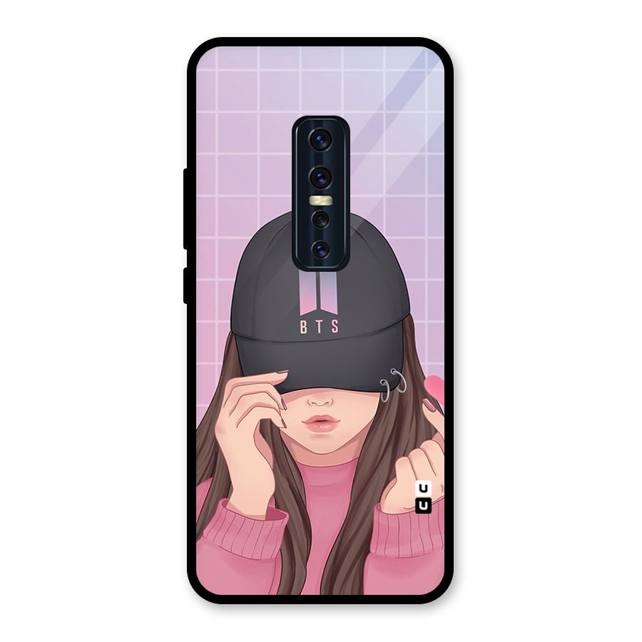 Anime Beautiful BTS Girl Glass Back Case for Vivo V17 Pro