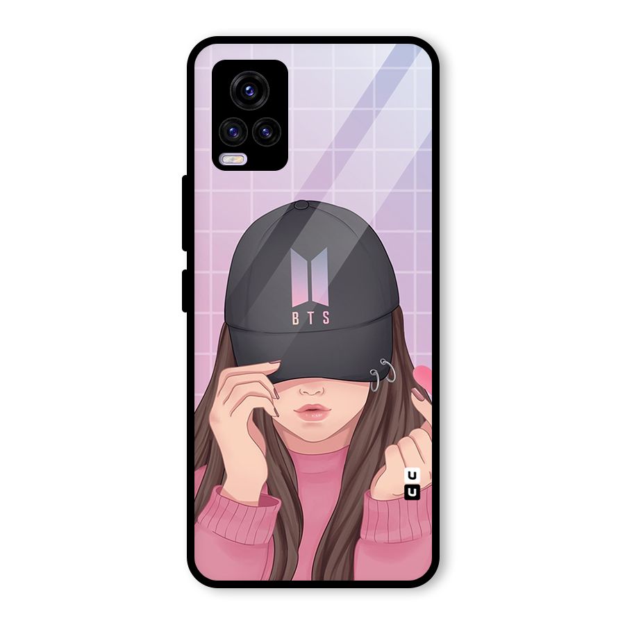 Anime Beautiful BTS Girl Glass Back Case for Vivo V20 2021