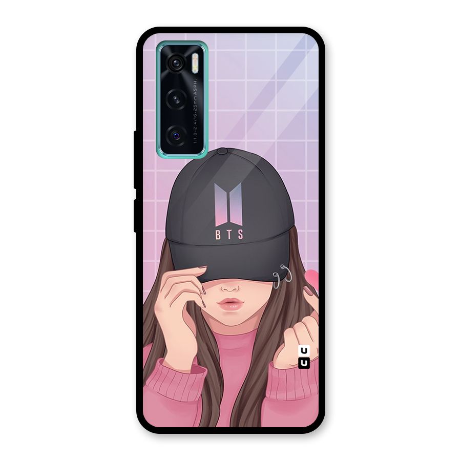 Anime Beautiful BTS Girl Glass Back Case for Vivo V20 SE
